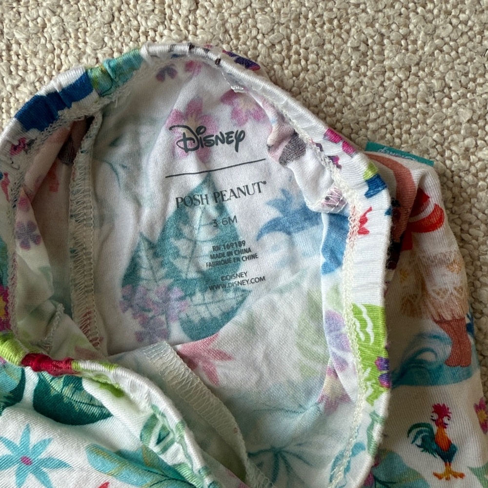 Never worn Posh Peanut Bamboo Viscose Disney Moana baby bike shorts 3-6 months - Picture 2 of 5